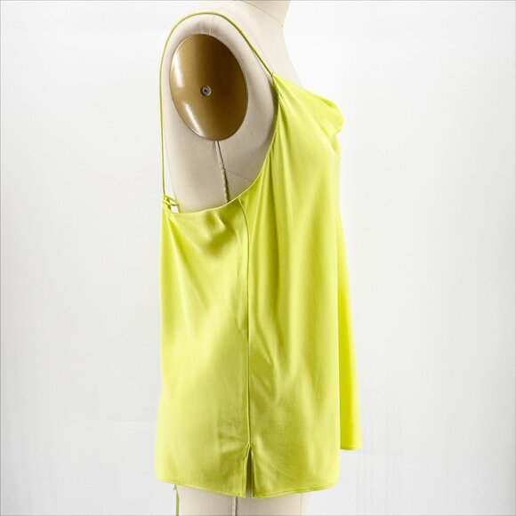 Cami NYC Silk Blend Camis Top in Acid Green Neon w/ criss cross tie back XL - Picture 3 of 9